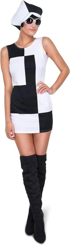 Adult Ladies 1960's Monochrome Girl Costume
