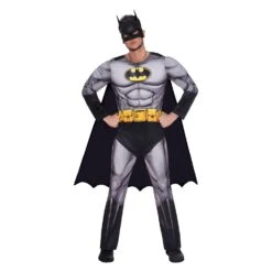 AMSCAN Adult Muscle Chest Batman Fancy Dress Costume