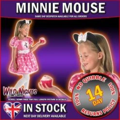 Disney Girls Pink Cup Cake Minnie Mouse Costume