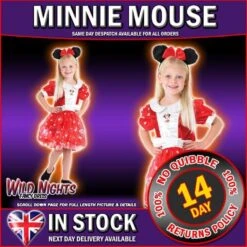 DISNEY RED PUFF BALL MINNIE MOUSE LG AGE 7-8