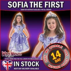 FANCY DRESS COSTUME ~ GIRLS DISNEY PRINCESS DELUXE SOFIA SOPHIA