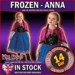 Fancy Dress Costume ~ Girls Disney Princess Frozen Musical & Light Up Anna