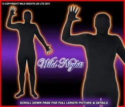 Wicked FANCY DRESS COSTUME SKINZ LYCRA BOBDYSUIT BLACK