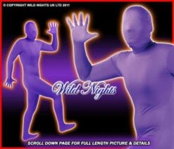 Wicked FANCY DRESS COSTUME SKINZ LYCRA BODYSUIT PURPLE