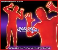 Wicked FANCY DRESS COSTUME SKINZ LYCRA BODYSUIT RED