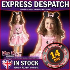 Girls Disney Minnie Mouse Pink Ballerina Fancy Dress Costume