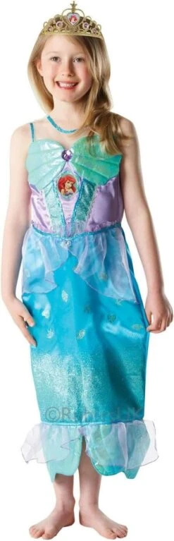 Girls Disney Princess ~ Glitter Ariel Fancy Dress Costume