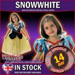 Girls Disney Princess Shimmer Snow White Large Age 7-8 Years