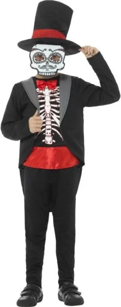 Smiffys Halloween Child Day Of The Dead Boy Costume