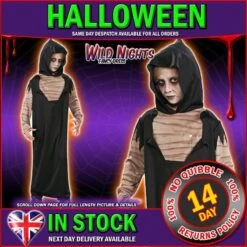 HALLOWEEN FANCY DRESS ~ BOYS ZOMBIE HORROR ROBE