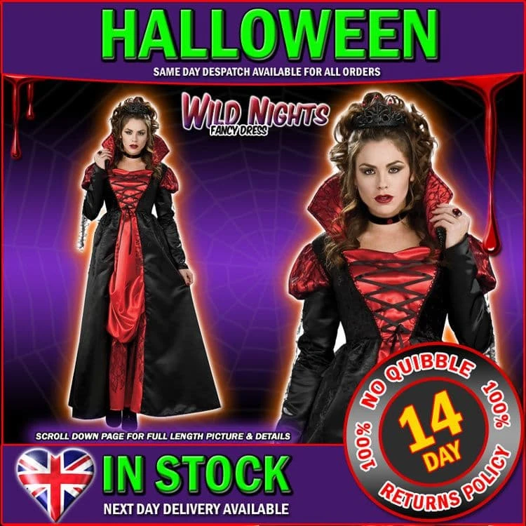 HALLOWEEN FANCY DRESS COSTUME ~ LADIES TRANSYLVANIAN VAMPIRESS MED SIZE 12 3 HALLOWEEN FANCY DRESS COSTUME ~ LADIES TRANSYLVANIAN VAMPIRESS MED SIZE 12