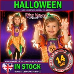Halloween Fancy Dress ~ Girls Pumpkin Witch Costume