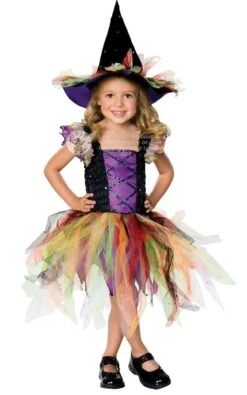 Halloween Girls Glitter Witch Costume