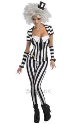 Halloween Ladies Miss Beetlejuice Corset Costume