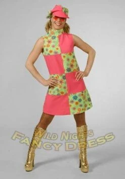 LADIES 1960s SLEEVELESS DRESS GREEN