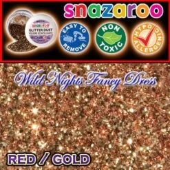 SNAZAROO FACE PAINT GLITTER DUST RED GOLD 12ML TUB