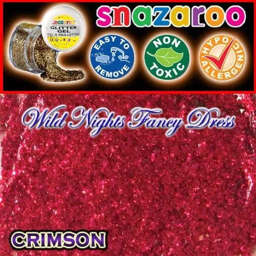 SNAZAROO FACE PAINT GLITTER GEL CRIMSON 12ML TUB 3 SNAZAROO FACE PAINT GLITTER GEL CRIMSON 12ML TUB