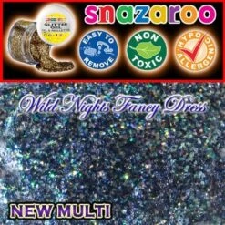 SNAZAROO FACE PAINT GLITTER GEL NEW MULTI 12ML TUB