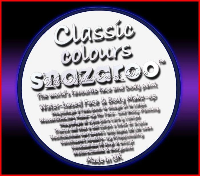 SNAZAROO PROFESSIONAL FACE PAINT 75ML POT WHITE 3 SNAZAROO PROFESSIONAL FACE PAINT 75ML POT WHITE